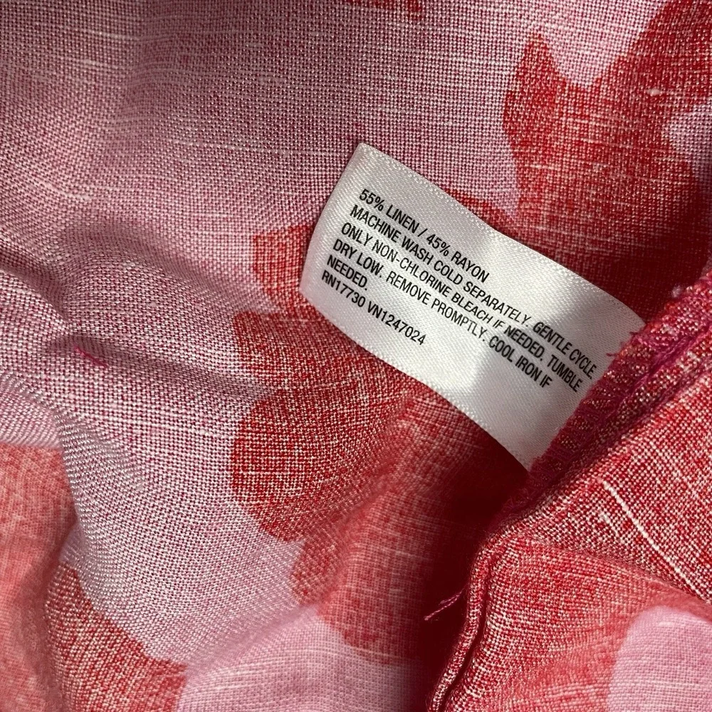 KATE SPADE x TARGET Sz 3X Classic Rose Linen Blend Tiered Long Sleeve Maxi Dress